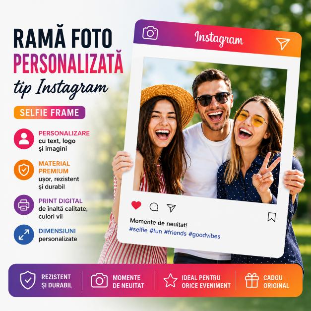Ramă Foto Personalizată tip Instagram (Selfie Frame) |  PRINTCENTER - Tipar digital, offset, indoor, outdoor