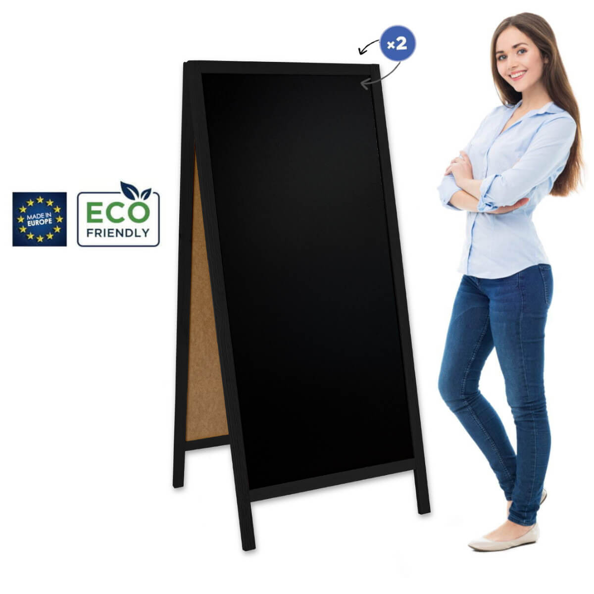 People Stopper Wood Black XL (72x160cm) - de la 242.70 LEI |  PRINTCENTER - Tipar digital, offset, indoor, outdoor