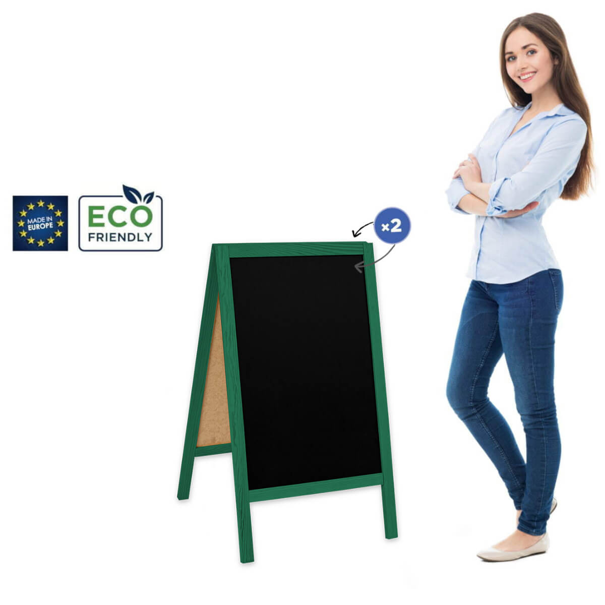 People Stopper Wood Green S (51x90 cm) - de la 100.78 LEI |  PRINTCENTER - Tipar digital, offset, indoor, outdoor