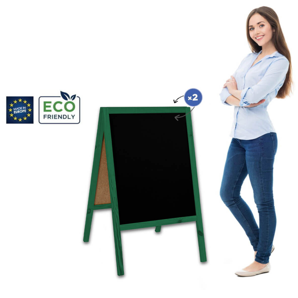 People Stopper Wood Green M (60x100 cm) - de la 103.06 LEI |  PRINTCENTER - Tipar digital, offset, indoor, outdoor