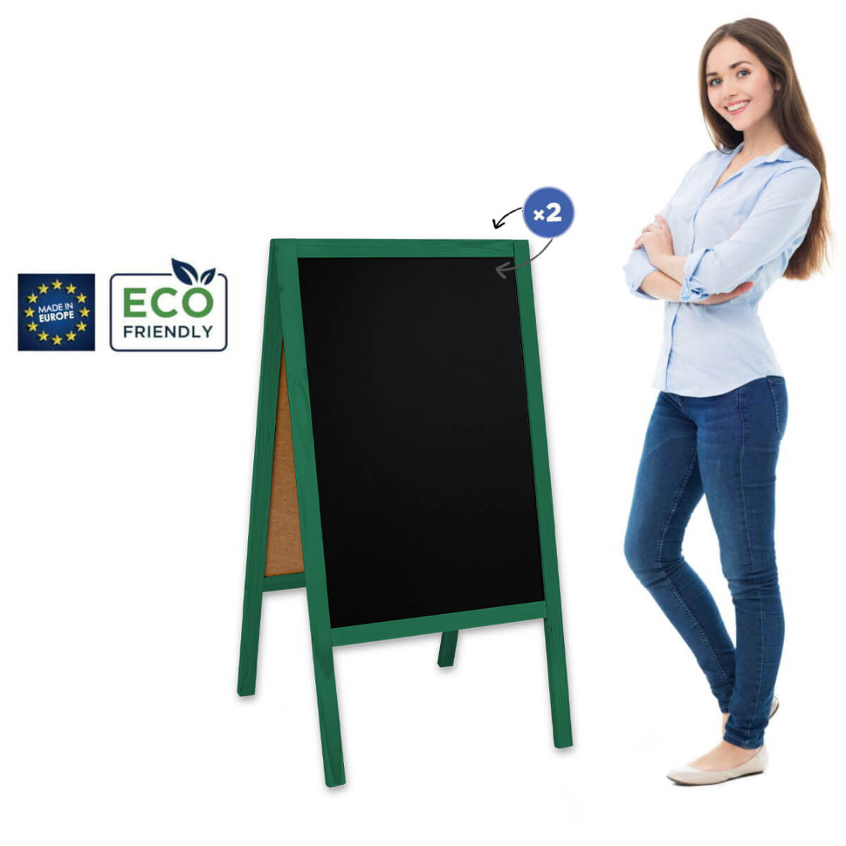 People Stopper Wood Green L (61x118 cm) - de la 196.90 LEI |  PRINTCENTER - Tipar digital, offset, indoor, outdoor