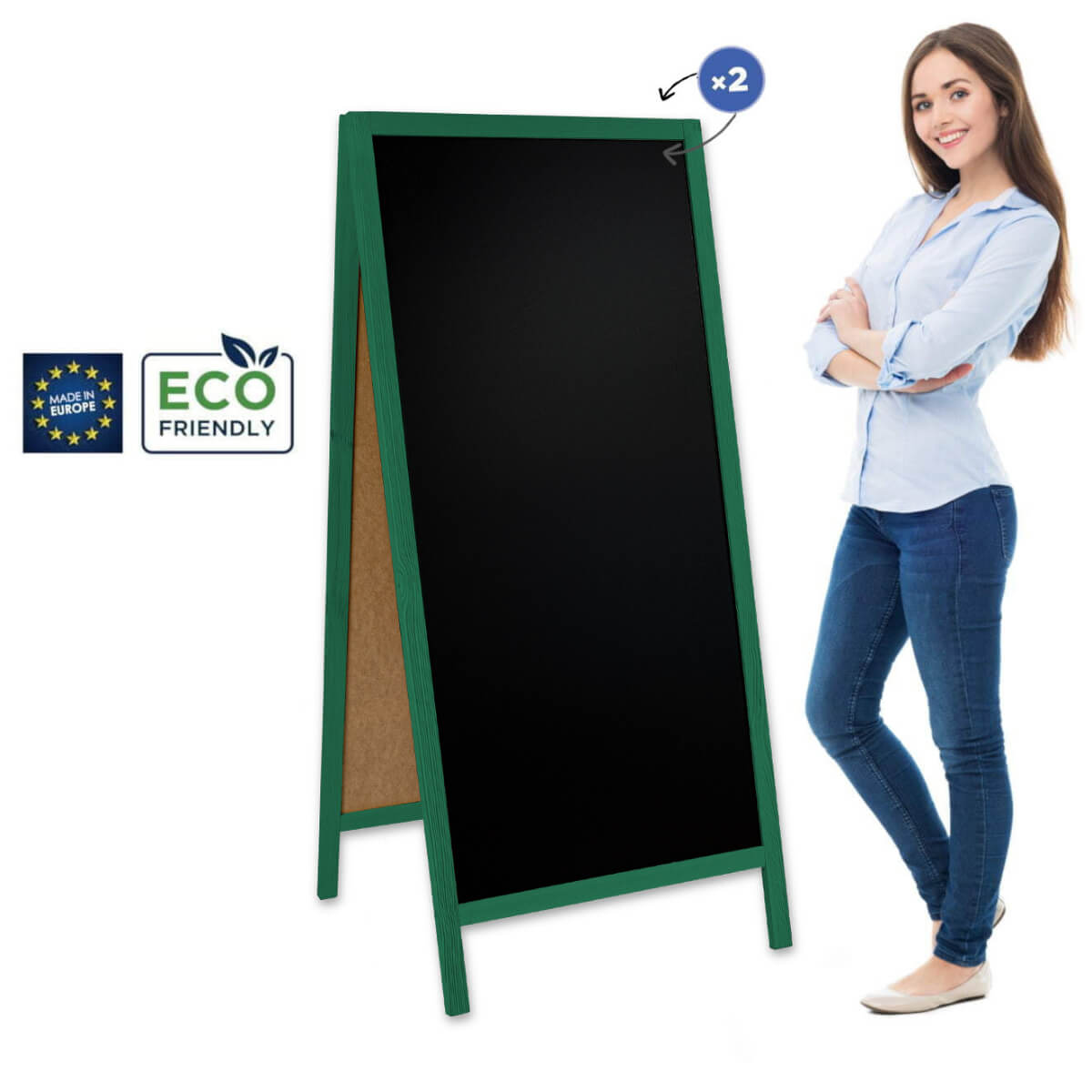 People Stopper Wood Green XL (72x160 cm) - de la 242.70 LEI |  PRINTCENTER - Tipar digital, offset, indoor, outdoor