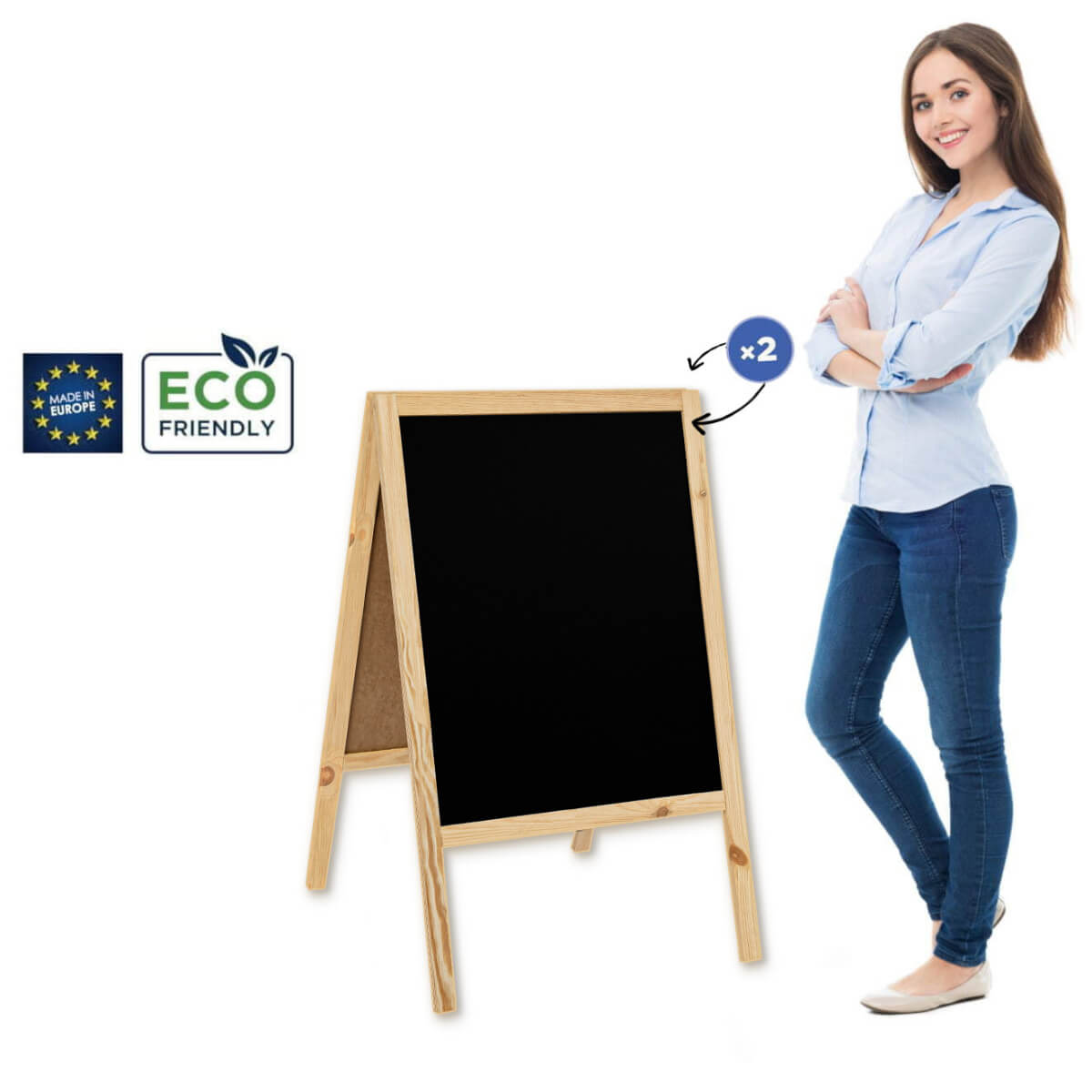 People Stopper Wood Natural M (60x100cm) - de la 100.01 LEI |  PRINTCENTER - Tipar digital, offset, indoor, outdoor