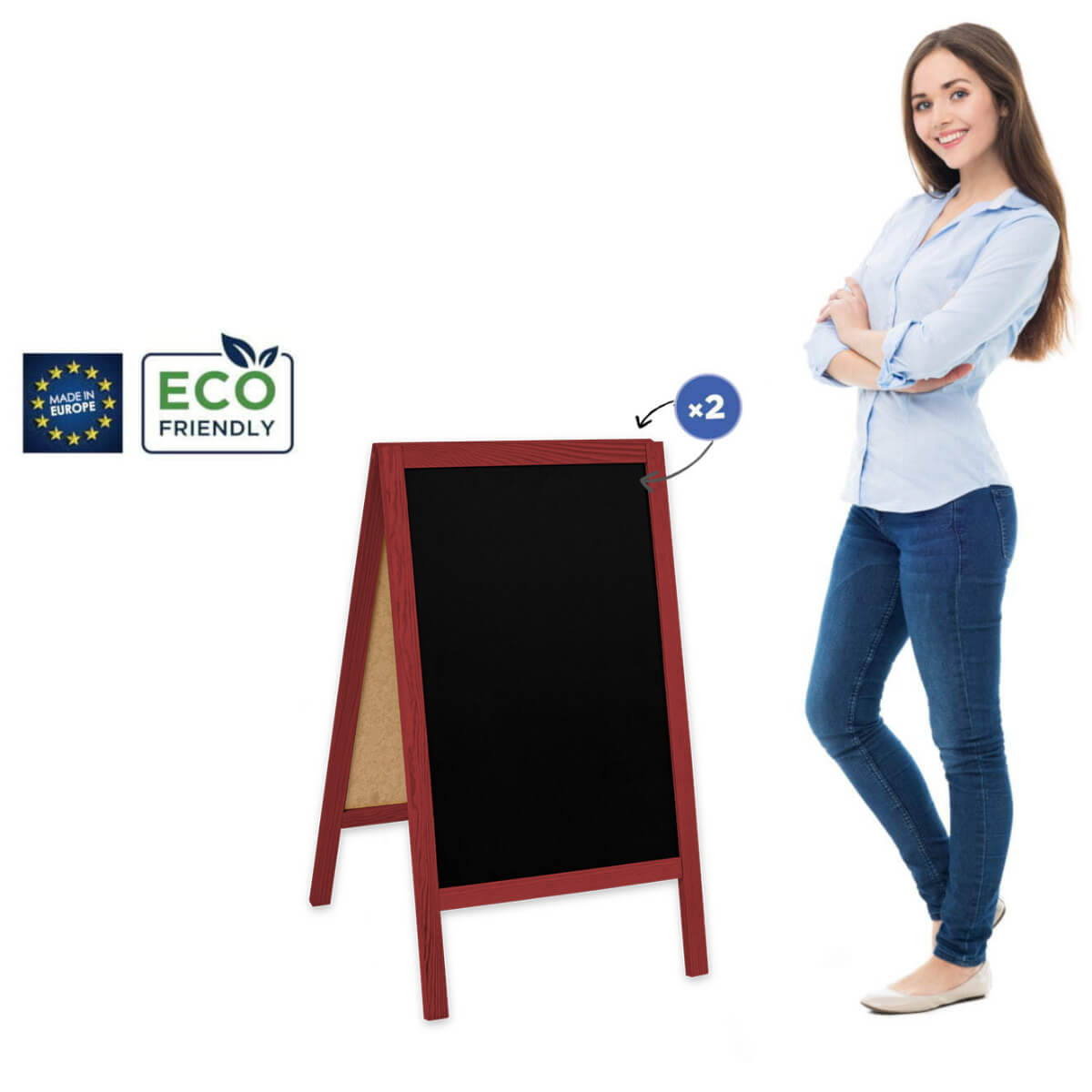 People Stopper Wood Red S (51x90cm) - de la 100.78 LEI |  PRINTCENTER - Tipar digital, offset, indoor, outdoor