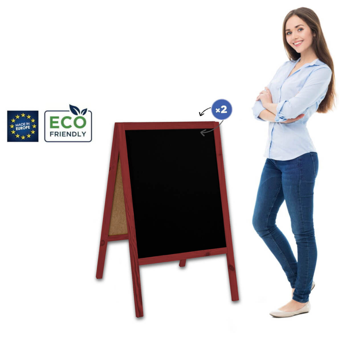 People Stopper Wood Red M (60x100cm) - de la 103.06 LEI |  PRINTCENTER - Tipar digital, offset, indoor, outdoor