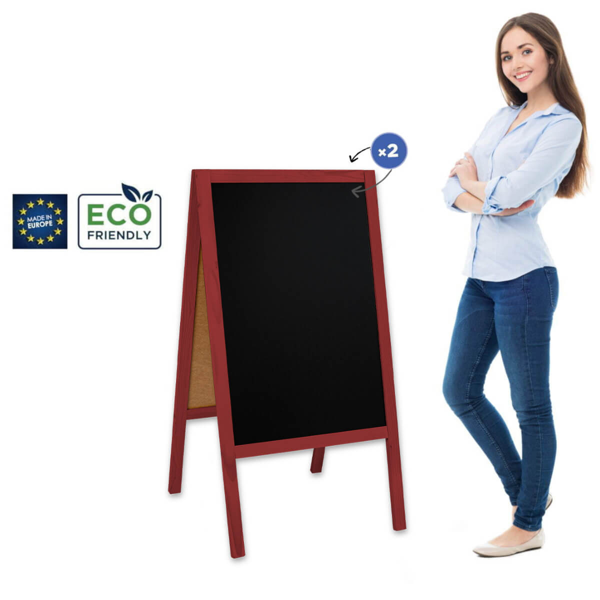 People Stopper Wood Red L (61x118cm) - de la 196.89 LEI |  PRINTCENTER - Tipar digital, offset, indoor, outdoor