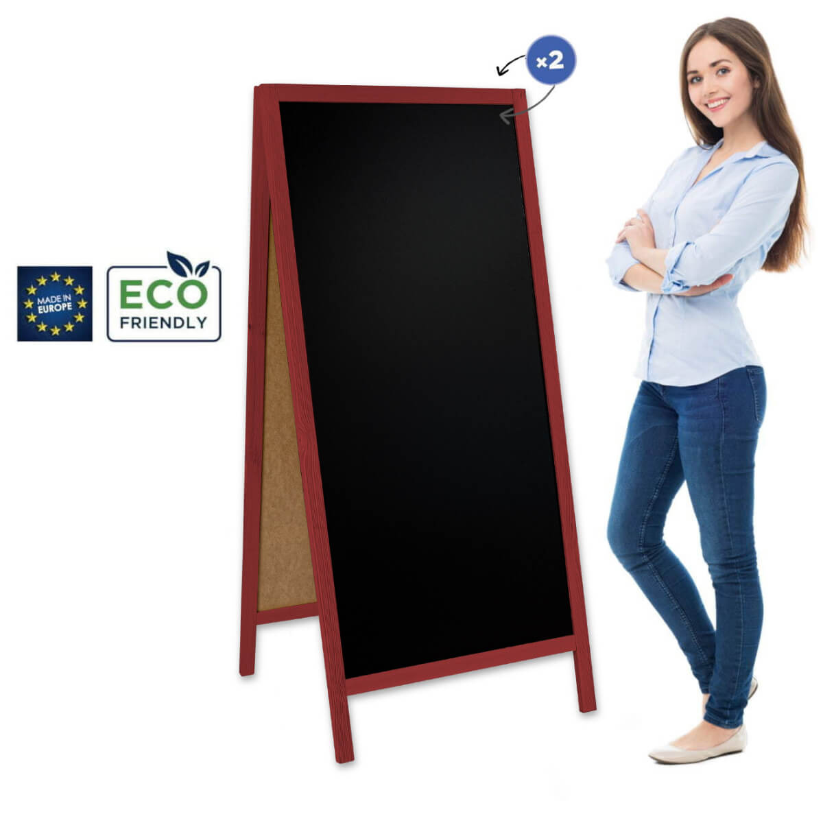 People Stopper Wood Red  XL (72x160cm) - de la 242.69 LEI |  PRINTCENTER - Tipar digital, offset, indoor, outdoor