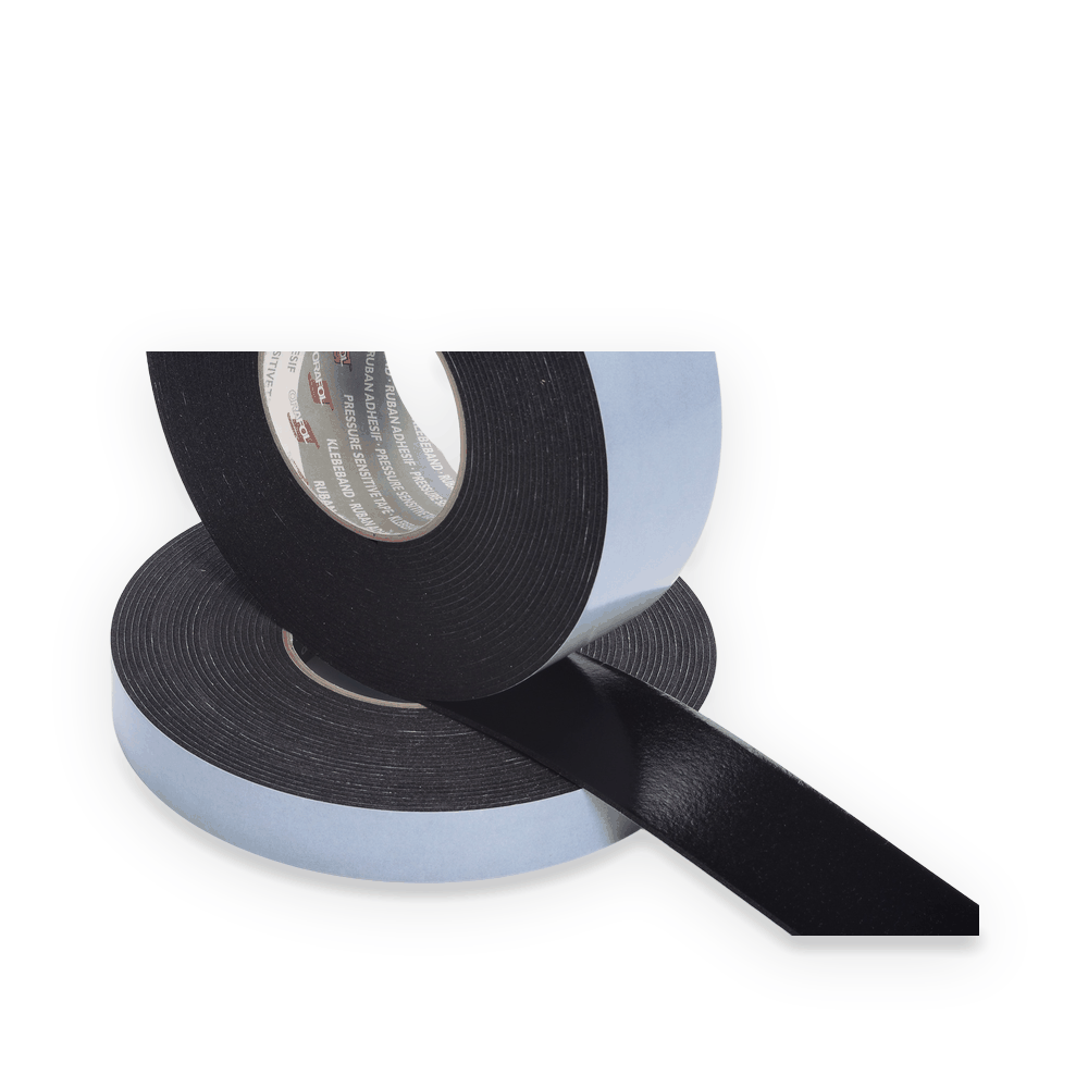 Bandă dublu adezivă buretoasă neagră ORABOND 1807 spumă PE 2.1 mm | Printcenter
