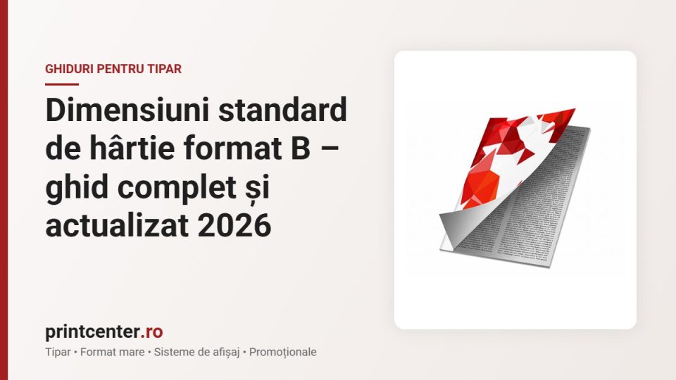 Dimensiuni standard de hârtie format B – ghid complet și actualizat 2026