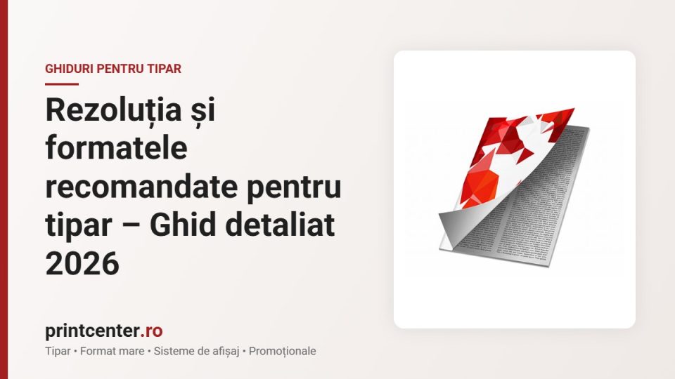 Rezoluția și formatele recomandate pentru tipar – Ghid detaliat 2026
