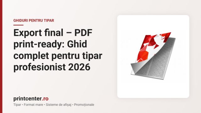 Export final – PDF print-ready: Ghid complet pentru tipar profesionist 2026
