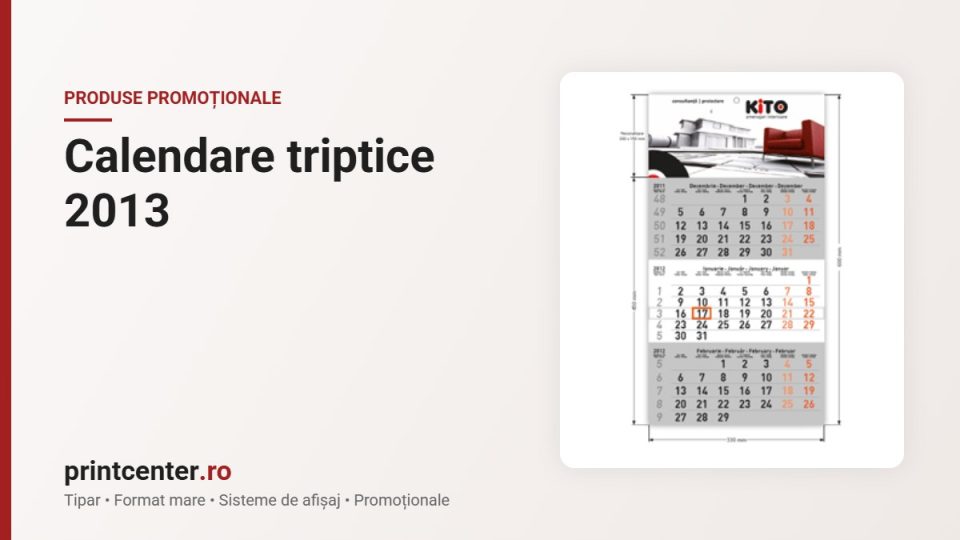 Calendare triptice 2013